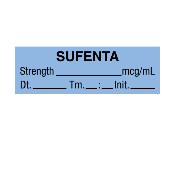 Tape, Sufenta 1/2" x 500" Blue w/Black